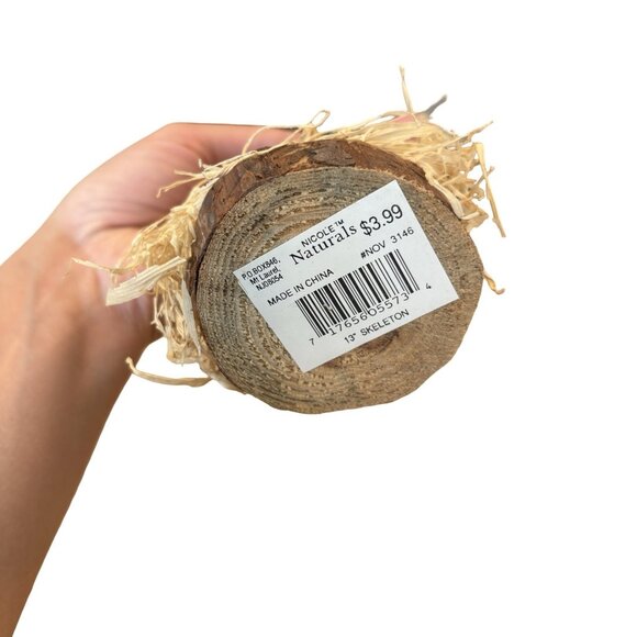 Vintage Style Corn Husk Scarecrow Skeleton Spooky Folk Art Figure Halloween - Picture 3 of 8